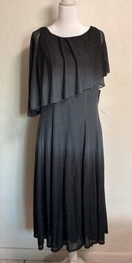 Women’s Grey Ombré Formal Dress Sparkle Midi Evening Party Size 16 Celestial NWT
